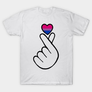 heart fingers - bisexual T-Shirt